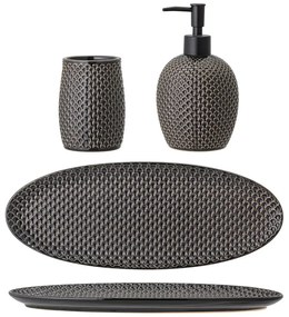Set di accessori da bagno grigio in gres Hrin - Bloomingville