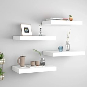 Scaffali A Parete 4 Pz Bianchi 40x23x3,8 Cm İn Mdf /