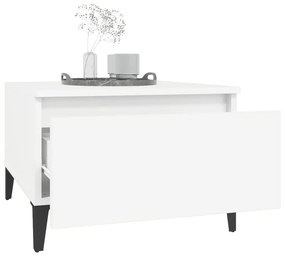 Tavolino bianco 50x46x35 cm in legno multistrato