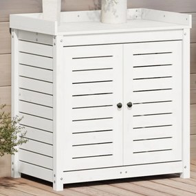 Tavolo Invaso Con Ripiani Bianco 82,5x50x86,5 Cm Massello Pino /