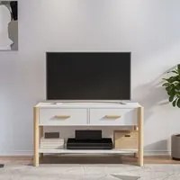 Mobile Porta TV Bianco 82x38x45 cm in Legno Multistrato