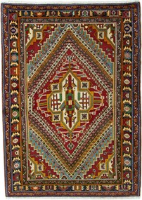 Shiraz Tappeto 110x150 Rosso (Iran) Annodato A Mano