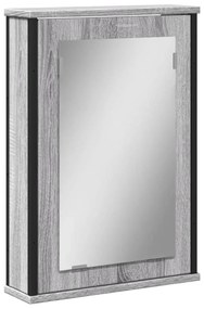 Mobile specchio da bagno grigio sonoma 42x12x60 cm multistrato