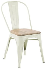 Sedia da giardino in acciaio Oxford, seduta in legno beige