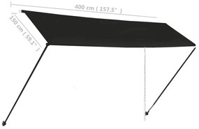 Tenda da Sole Retrattile con LED 400x150 cm Antracite