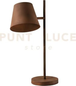 Lampada da tavolo in metallo e ferro colt ruggine 1 luce attacco e2...