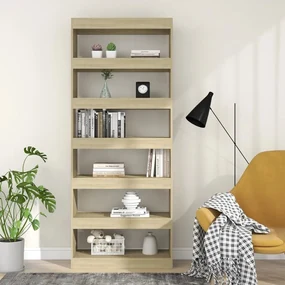 Libreria/divisorio rovere sonoma 80x30x198 cm in truciolato