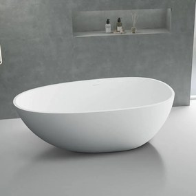 Kamalu - Vasca da bagno solid surface centro stanza bianco opaco | KC1700