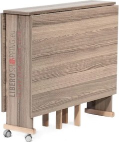 Tavolo richiudibile legno formica con ruote 140x90 cm GIORGIA Larice Grigio