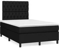 Letto a Molle con Materasso e LED Nero 120x190 cm in Tessuto 3270220