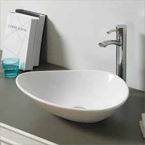 Lavabo D'Appoggio 53x41,5 Cm Rubicer "Break The Rules" Bianco Lucido