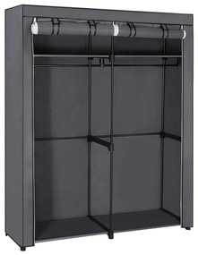 Armadio salvaspazio in tessuto con ripiani e asta appendiabiti MATIS 140x174 cm grigio