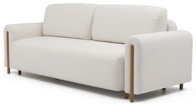 Divano avorio allungabile/con contenitore e rivestimento in bouclé 244 cm Arcadova – ELTAP