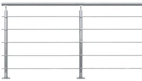 Balaustra in kit BURGER Opalu Silver in alluminio, corrimano in alluminio grigio, L 200 cm fissaggio a pavimento