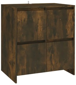Credenze 2 pz rovere fumo in legno multistrato