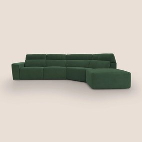 Clark Divano angolare con opzione relax elettrico in tessuto smacchiabile impermeabile T17 verde