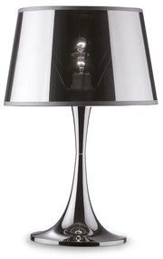 Lampada Da Scrivania-Ufficio Moderna London Metallo Cromo 1 Luce E27 Big