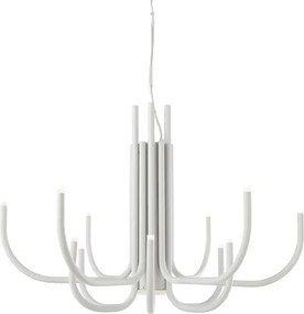 Lampada a sospensione NOUVEAU D78 cm a 12 luci LED in metallo verniciato BIANCO