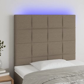 Testiera A Led Tortora 100x5x118/128 Cm İn Tessuto /