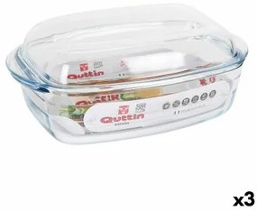 Casseruola con coperchio Quttin 63096 Vetro 32,8 x 19,7 x 13 cm (3L + 1,5L)