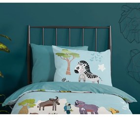 Set copripiumino e federa da bambini blu per letto singolo/per letto esteso 140x220 cm Wild Life – Good Morning