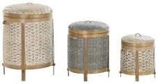 Set di Cestini DKD Home Decor Bambù (31 x 31 x 45 cm)