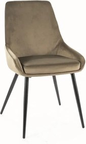 Sedia imbottita Cobe velluto oliva Blu77