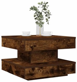 Tavolino Da Caffè Girevole A 360 Gradi Rovere 50x50x34,5 Cm /