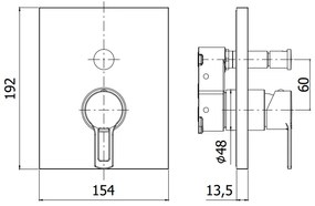 Paffoni West WSBOX015CR Parte Esterna doccia Miscelatore Con Deviatore senza parte incasso Cromo