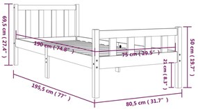 Giroletto in Legno Massello 75x190 cm Small Single