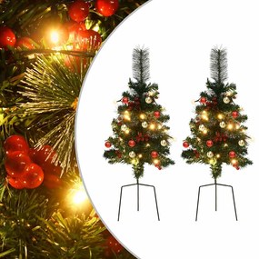 Alberi Di Natale Artificiale Per Viali 2 Pz 76 Cm İn Pvc /