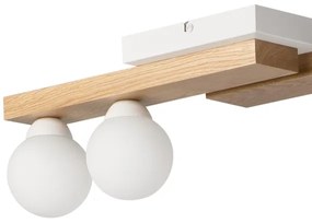 Lampadario a sospensione con filo CORTINA 2xE27/15W/230V + 2xG9/5W/230V bianco/quercia