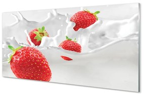 Quadro vetro Latte alla fragola 100x50 cm