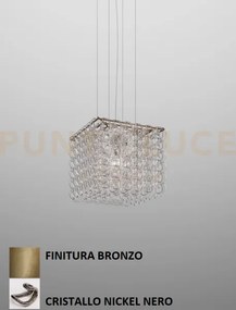 Giogali sospensione cub cristallo nickel nero e bronzo opaco 3 luc...