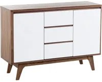 Madia credenza Bianca Legno Scuro 3 Cassetti 2 Armadi Moderni Scandinavi