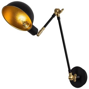 Lampada da parete in nero e oro ø 15 cm Sivani - Opviq lights