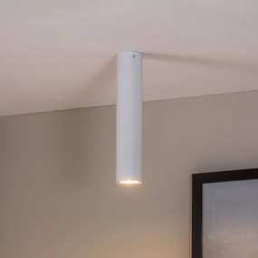 EMIBIG LIGHTING Faretto da soffitto Tecno 1M, acciaio, GU10, altezza 30 cm, bianco