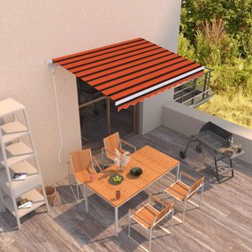 Tenda Da Sole Retrattile Automatica 300x250cm Arancione Marrone /