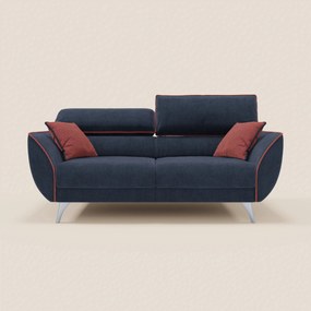 Michelangelo divano 2 e 3 posti con sedute allungabili e poggiatesta reclinabili - Bicolore in tessuto smacchiabile T23