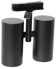 Faretto binario moderno monofase nero 2 luci - Iconic Scopio