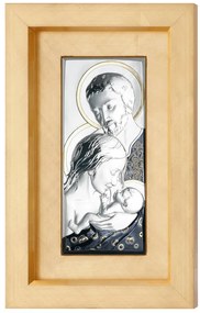 Quadro  "Sacra Famiglia" ricci nero cm.11x26h (est. cm.31,2x46,2)
