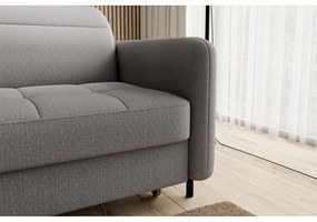 Divano angolare grigio allungabile/con contenitore (con penisola a sinistra/con chaise lounge) e rivestimento in velluto Gomsi – ELTAP