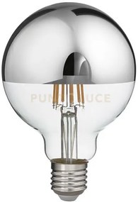 Gla301a- lampadina attacco e27 globo vetro specchiato argento d.9,5...