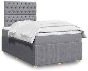 Giroletto A Molle Con Materasso Grigio Chiaro 120x190cm Tessuto /
