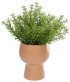 Kave Home - Pianta artificiale Myriophyllum con vaso in ceramica rosa 21,6 cm