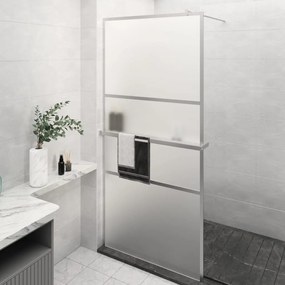 Parete Doccia Con Mensola Cromo 80x195cm Vetro Esg E Alluminio /