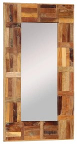 Specchio da Parete in Legno Massello di Recupero 50x80 cm