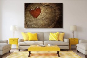 Quadro su tela – Cuore su tronco
