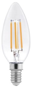 Lampada LED E14 4W a Filamento 150lm/W, No Flickering - C35 Colore  Bianco Naturale 4.000K