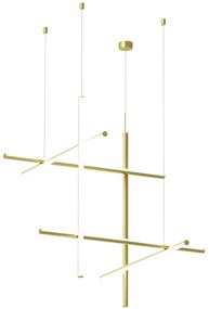 Flos Coordinates Suspension 3 CLIII Lampada sospesa a luce diffusa alimentazione remota in alluminio champagne anodizzato